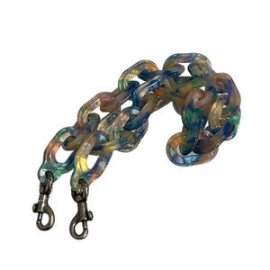 Coach Short Chain Strap With Recycled Resin Blue Multi